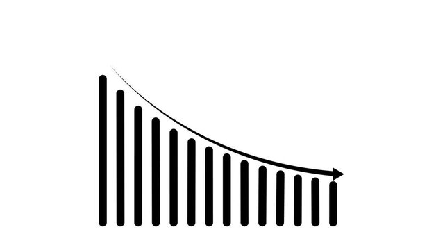 Business Growth and Recession Graph Concept.Business graph chart with growing business concept. Abstract decreasing business graph chart animation background.