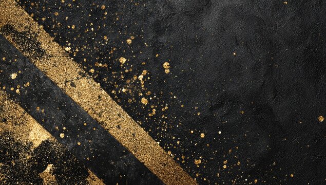Abstract Textured Background with Yellow Lines and Splatter Effect.