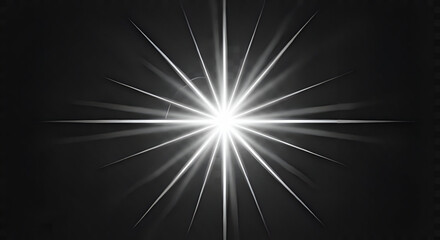 A bright white star on a black background