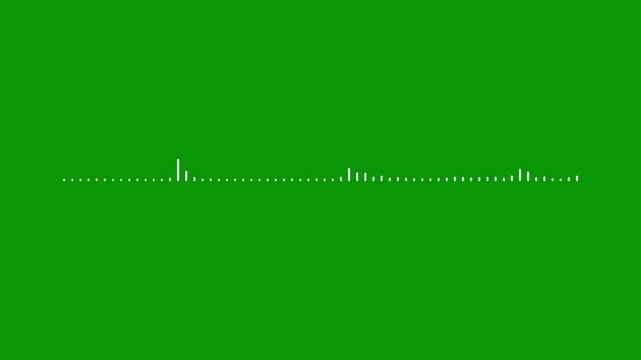 White waveform spectrum animation, dynamic sound equalizer bars, futuristic audio frequency visualization, minimalist digital pulse lines, cinematic 4k loop, green background.