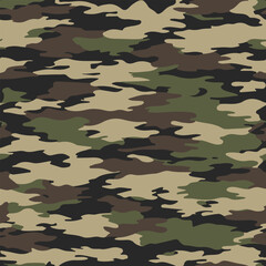 Fototapeta premium classic woodland camouflage pattern, texture repeat, military background