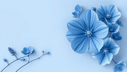 Blue Flowers On A Blank Background