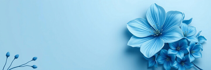 Blue Flowers On A Blank Background