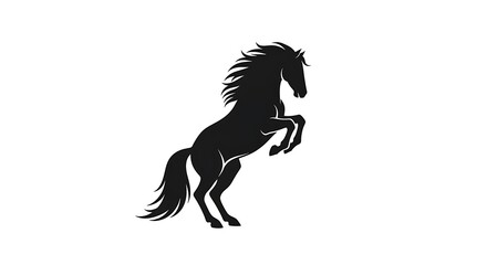 Black Silhouette of a Rearing Horse.