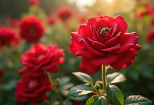 Bold Red Blooms Enchanting Garden Space Multi-Hued Flora Blossom Collection