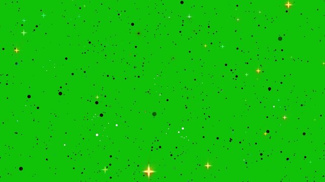Glitter Sparkle Stars Falling Green Screen 4K | Animated Gold Particles & Bokeh Overlay | Christmas, Birthday & New Year Celebration Background | Seamless Loop Motion Graphics
