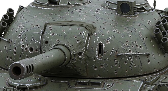 Close up of a military tank turret.
