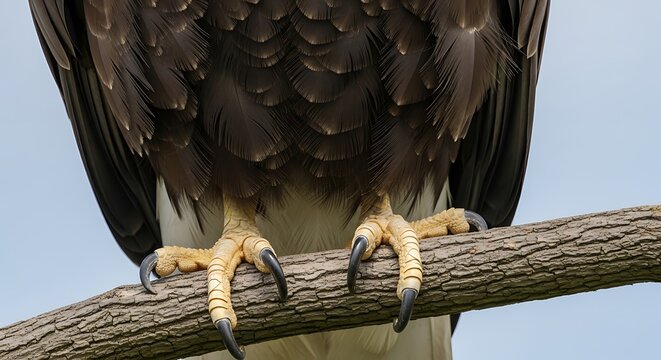 Close-up of a bird of prey perched on a branch.