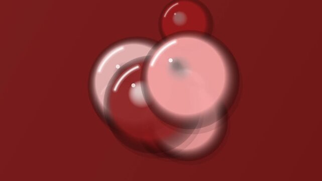 Pink and Red Bubbles on Red Background.