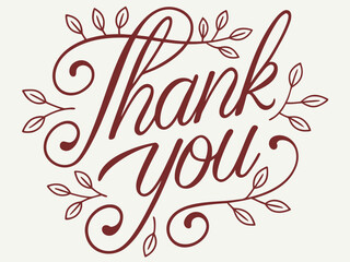 Thank You Lettering Design PNG SVG | Modern Calligraphy Typography for Print & Digital Use