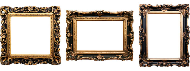Golden ornate picture frames