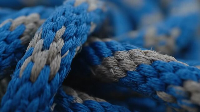 Textured blue and grey rope surface