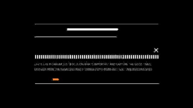 Futuristic digital interface with loading bars glitch effects and data lines on dark background modern tech animation