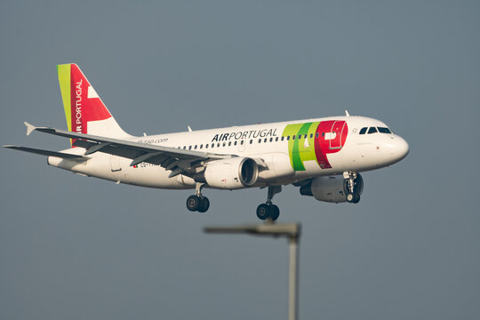 CS-TTR TAP Air Portugal Airbus A319-112 jet in Zurich in Switzerland 22.1.2026