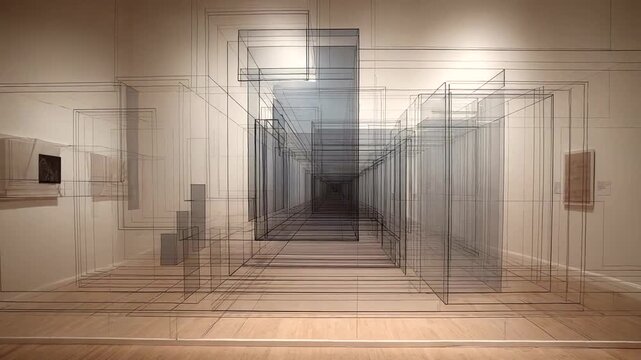 Abstract art installation showcasing depth perception