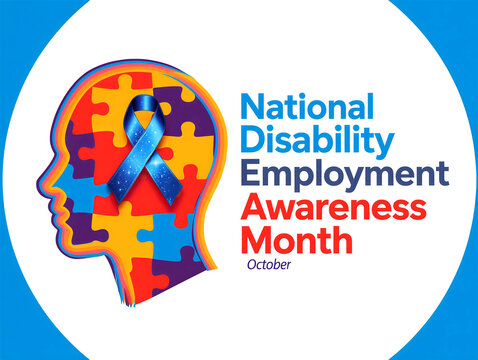 National disability employment awareness month creative design illustration