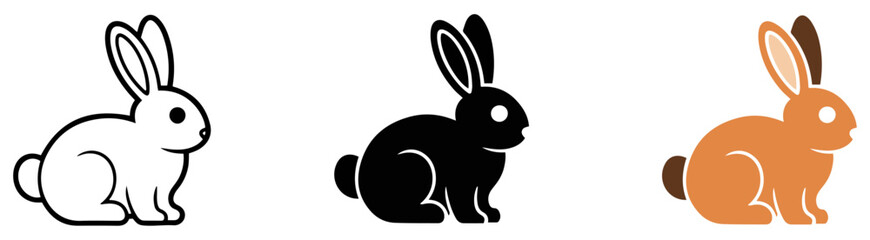 Obraz premium cute easter bunny icon vector