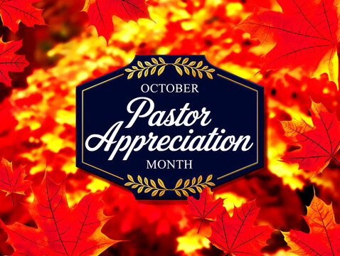 Pastor appreciation month celebration with autumn leaves design