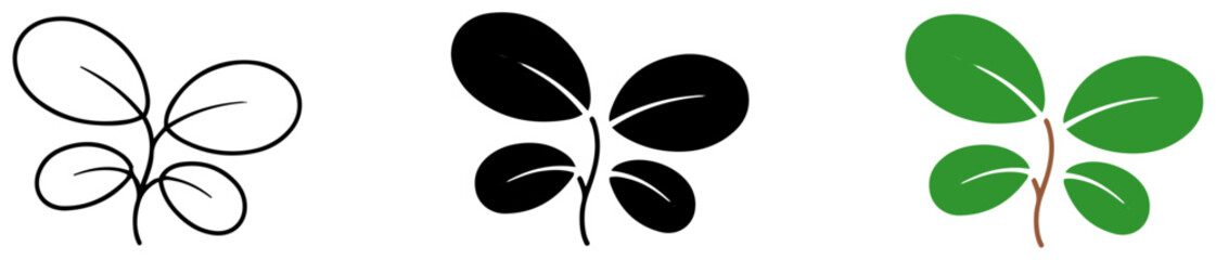 Obraz premium green sprout seedling eco vector icon 