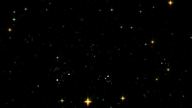 Glitter Sparkle Stars Particles Black Screen 4K | Falling Gold Confetti Bokeh Overlay | Seamless Loop Animation for Wedding, Party & Holidays | Ultra HD Light Dust Background
