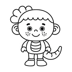 Obraz premium Minimalist kids activity coloring pages outline set vector illustration