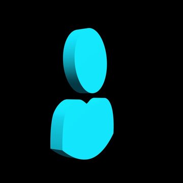 Man avatar profile picture placeholder flat vector design. Motion graphics of man concept