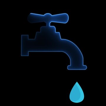 Water faucet flat vector design isolated on white background. Motion graphics of water tap concept