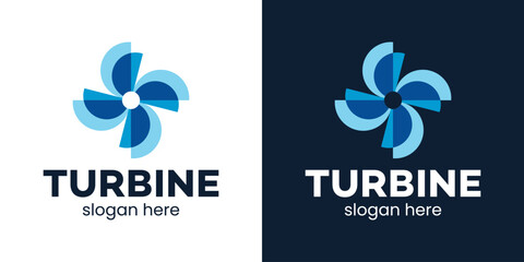 Simple turbine logo design template illustration. Fan cooling conditioning design graphic vector. Symbol, icon, creative. © Crelaba_Std