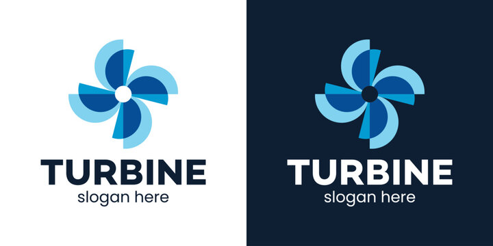 Simple turbine logo design template illustration. Fan cooling conditioning design graphic vector. Symbol, icon, creative.