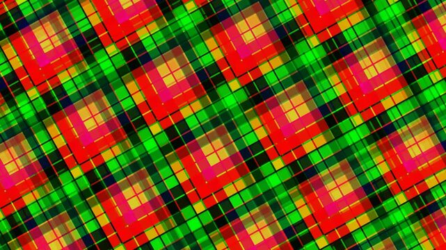 Vibrant Plaid Pattern Animation Scottish Tartan.