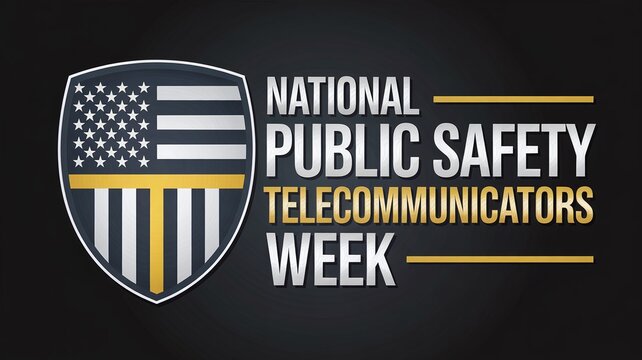 National Public Safety Telecommunicators Week Shield Logo for Emergency Dispatcher Recognition and Honor Campaigns