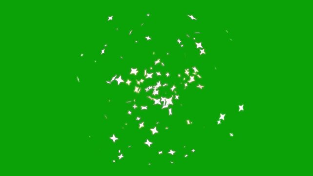 Magic Fairy Dust Transition Green Screen | Sparkling Star Dust Trail Loop | White Twinkling Particles Animation | 2D Flat Sparkle Effect Overlay | Glowing Shine Stars FX 4K