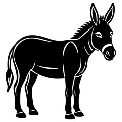 Fototapeta premium Bold black and white donkey illustration with elegant features and distinctive ears for nature and animal art enthusiasts