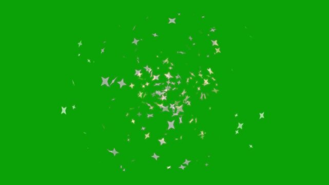 Magic Fairy Dust Transition Green Screen | Sparkling Star Dust Trail Loop | White Twinkling Particles Animation | 2D Flat Sparkle Effect Overlay | Glowing Shine Stars FX 4K