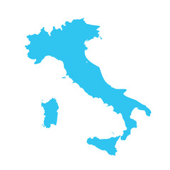 Obraz premium Simple Map of Italy Isolated on White Background