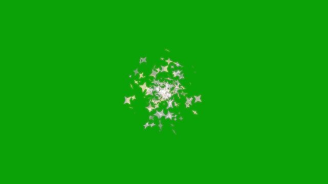 Magic Fairy Dust Transition Green Screen | Sparkling Star Dust Trail Loop | White Twinkling Particles Animation | 2D Flat Sparkle Effect Overlay | Glowing Shine Stars FX 4K
