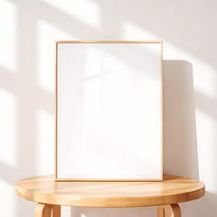 Single Frame Mockup on Table in Modern Interior Scene