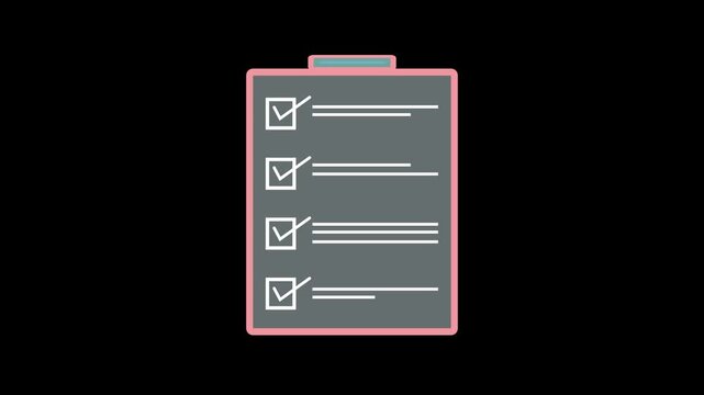 nice simple checkmark complete notepad checklist sine not on white tick and line on a solid boat notepad animation 4k video