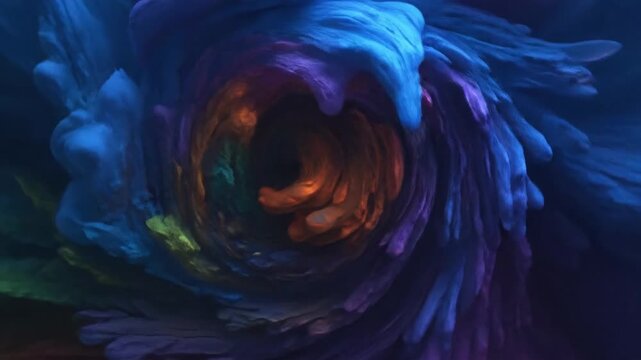 Multicolor abstract textured swirl creates a dynamic visual