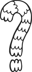 Obraz premium Question mark doodle drawing. Decorative answer symbol