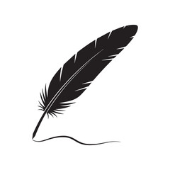 Fototapeta premium Writer feather silhouette icon