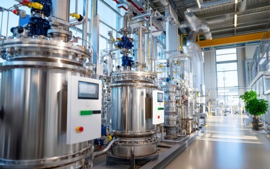 Advanced Processing Plant Featuring Reactors and Piping Systems for Control