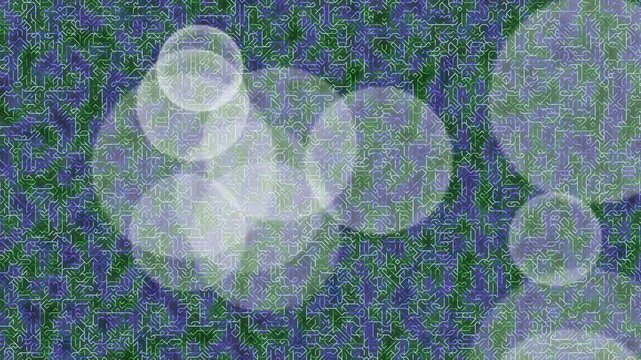 White Circles on Blue Background Moving.