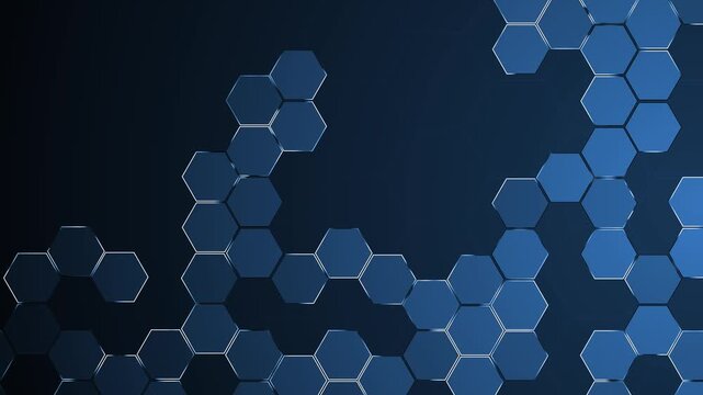 Abstract hexagonal tech pattern shape background animation