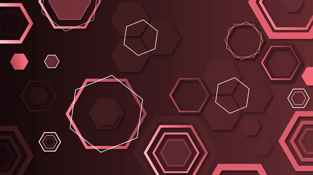 Abstract layered hexagon shape background animation, Modern background with layered hexagons