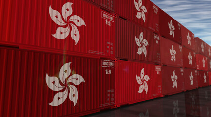 Hong Kong export cargo shipping containers