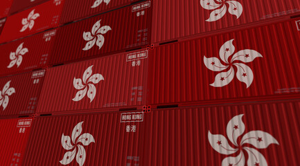 Hong Kong export cargo shipping containers
