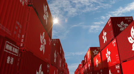 Hong Kong export cargo shipping containers