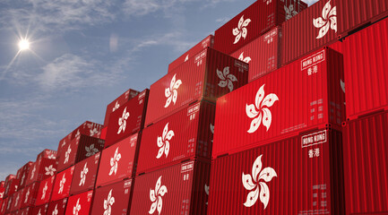 Hong Kong export cargo shipping containers