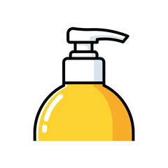 Obraz premium Illustration of a hand soap dispenser with pump in a vibrant yellow color
